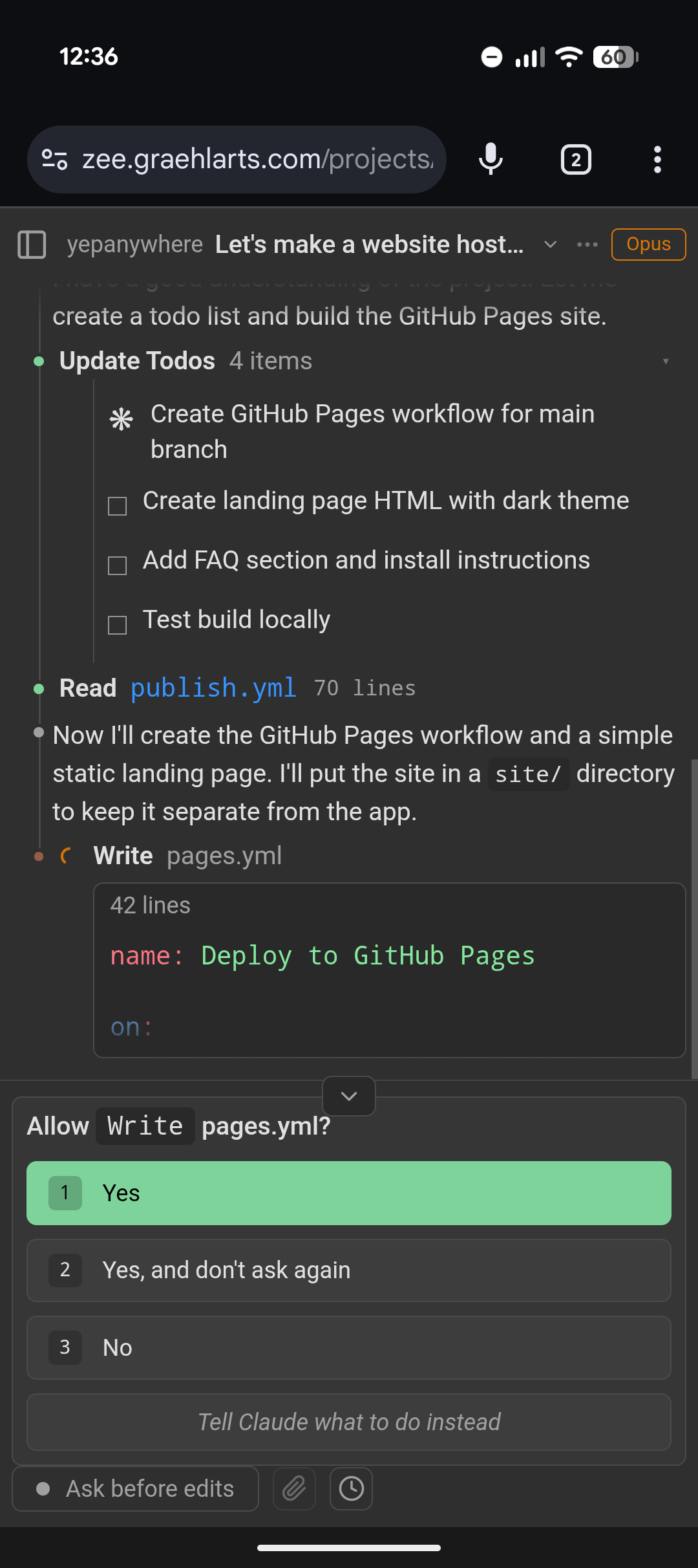 Tool approval request